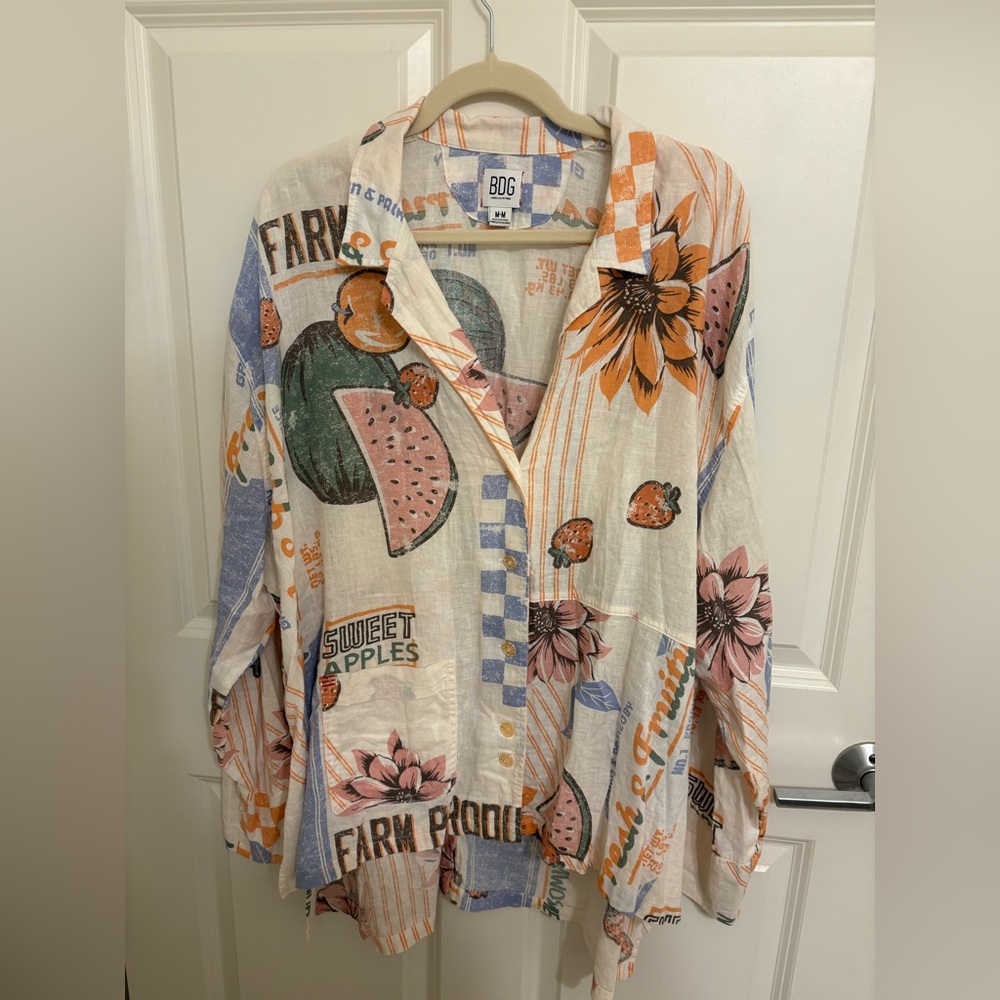 UO BDG Fruit Print Button-Up Shirt